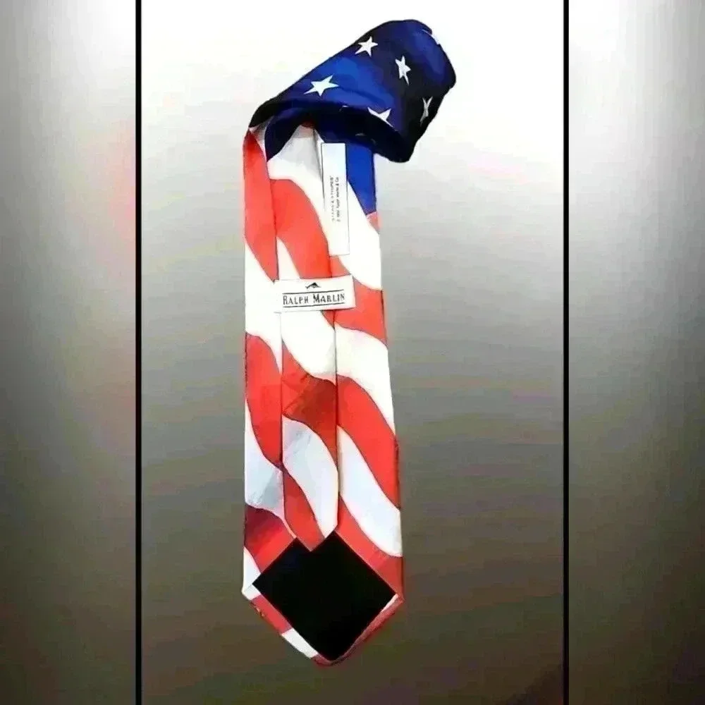 Ralph Marlin 'STARS & STRIPES, 1994 Made USA Tie lot 4O927